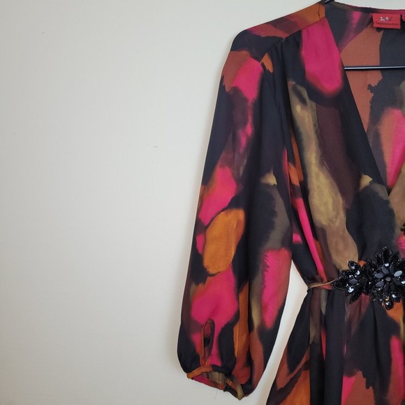 Tapemeasure Womens Abstract Multi-Color Sequin Top Size Large L - Picture 5 of 12